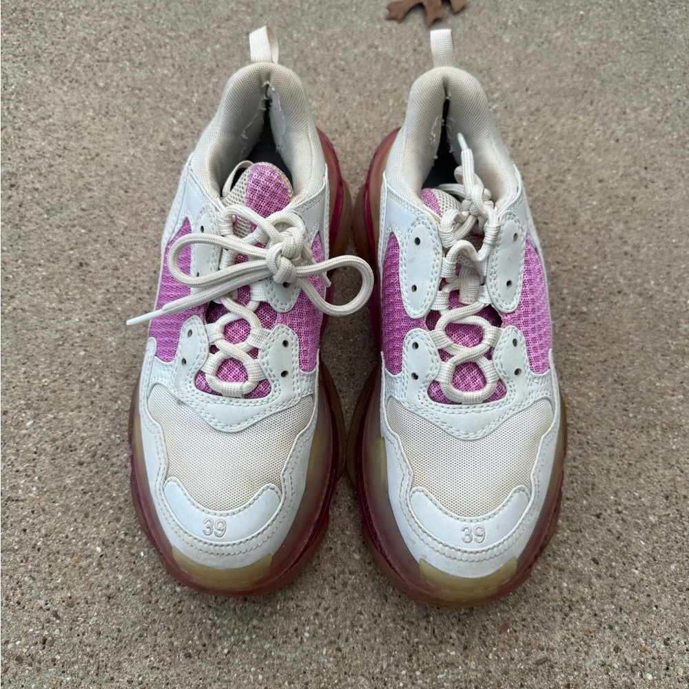 Balenciaga chunky pink and White Sneakers